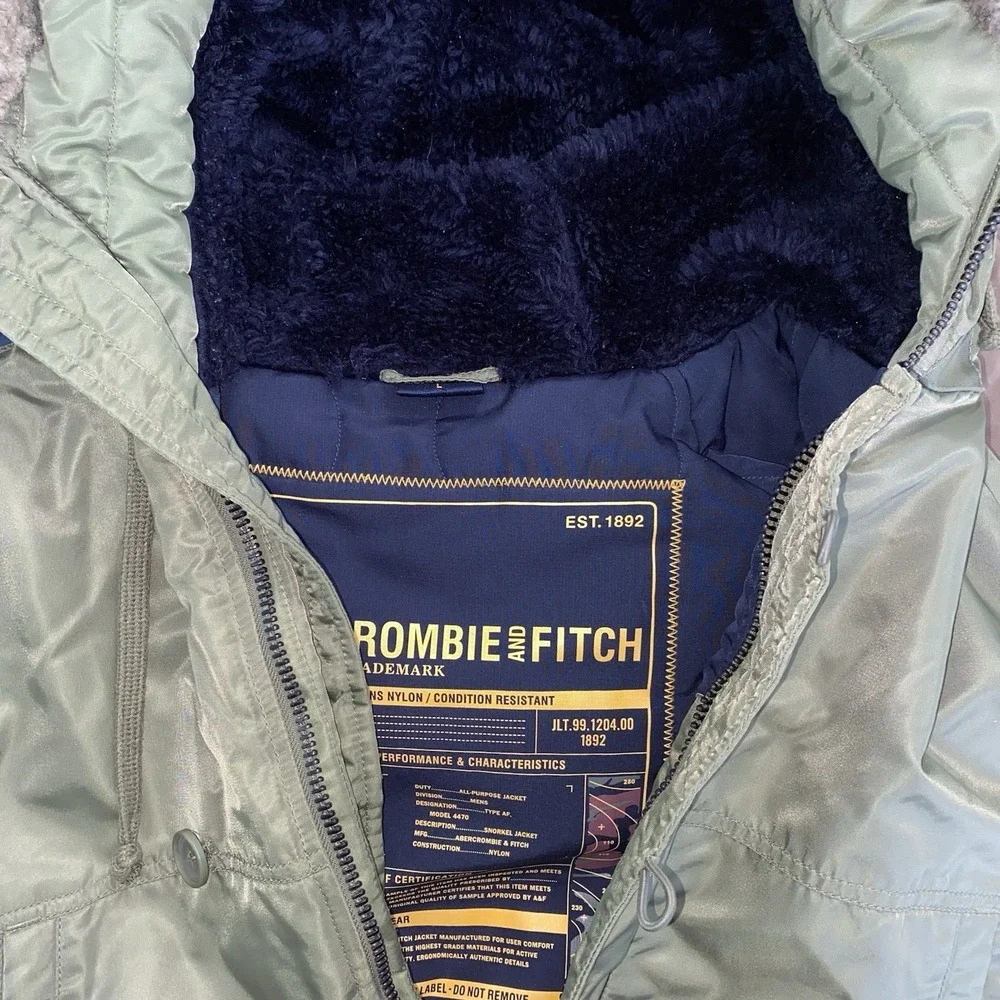Abercrombie Fitch Men's Large Hooded‎ 4470 Snorkel Jacket Military Parka
